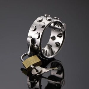 Men’s Stainless,Spiked,Jewels Cage
